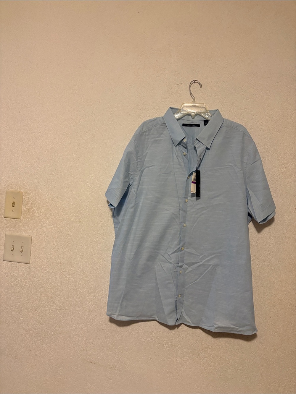 Perry Ellis Light Blue Short Sleeve Button-Down Shirt